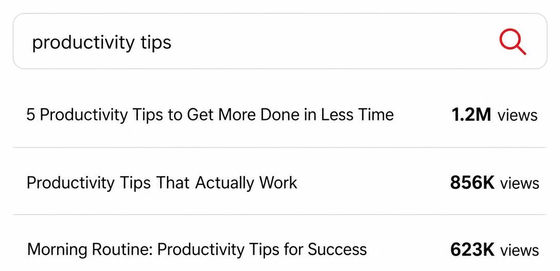 Spyr keyword search results with top-performing posts and view counts